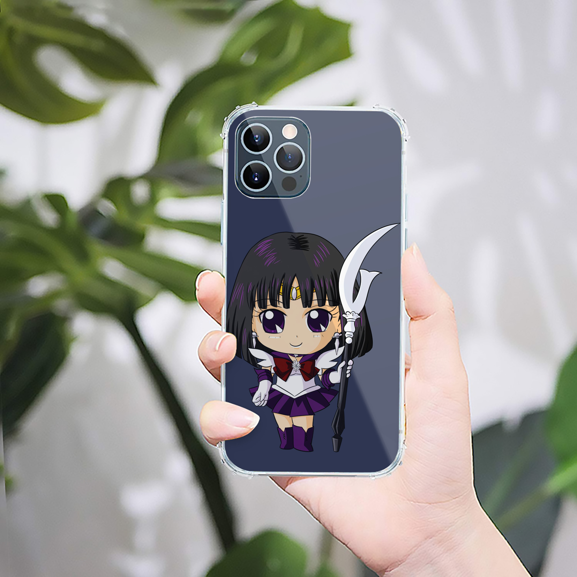 （画像用） 美少女戦士セーラームーン 土萠ほたる Sailor Moon Tomoe Hotaru （セーラーサターン；Sailor Saturn） 【iPhone 12シリーズ対応】透明スマホケース（クリアソフトケース）